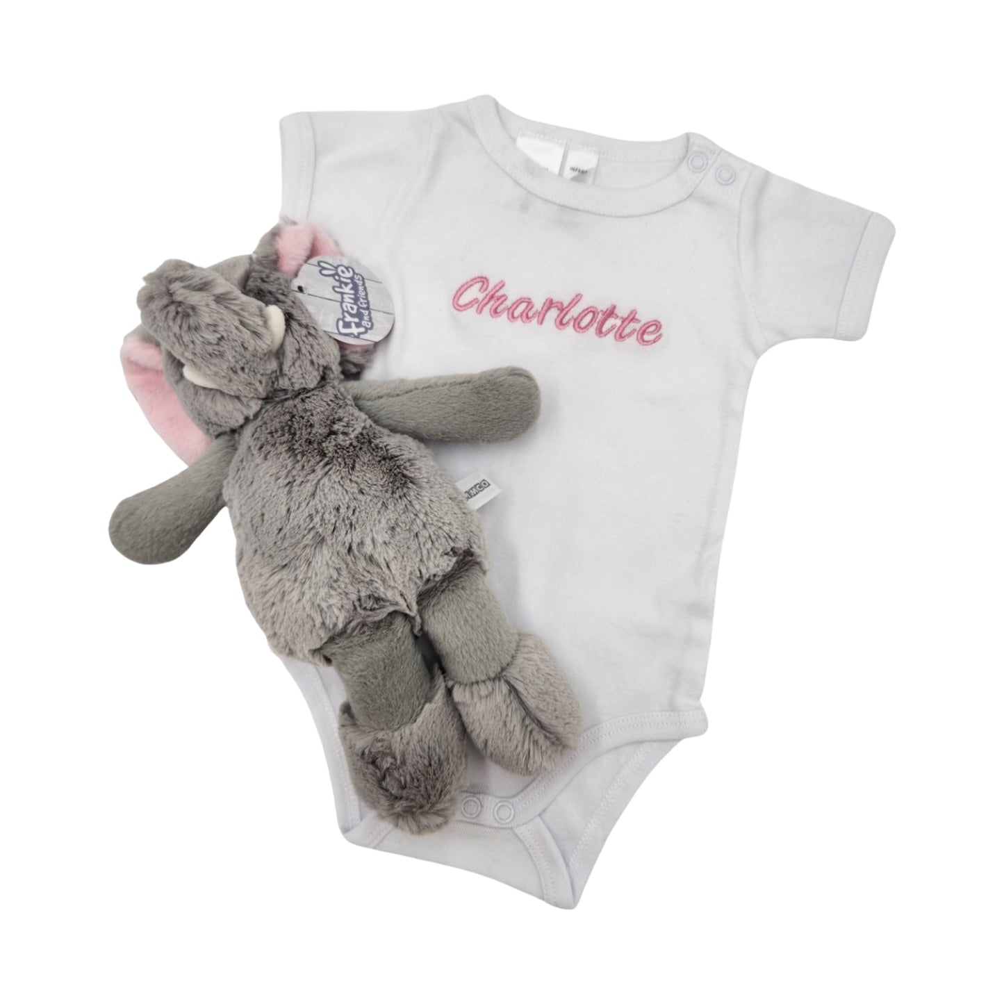 Onesie and Elephant Plush | Name