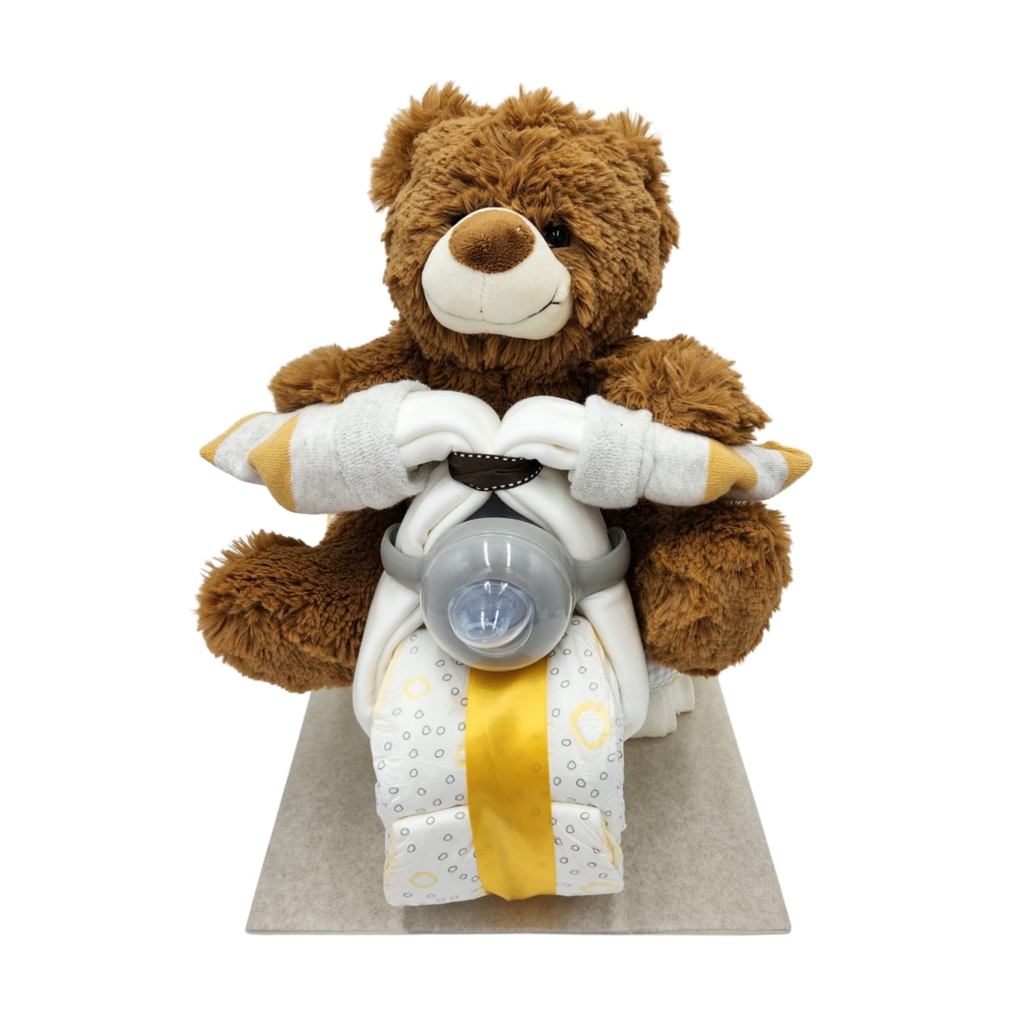 Nappy Bike with Brown Bear