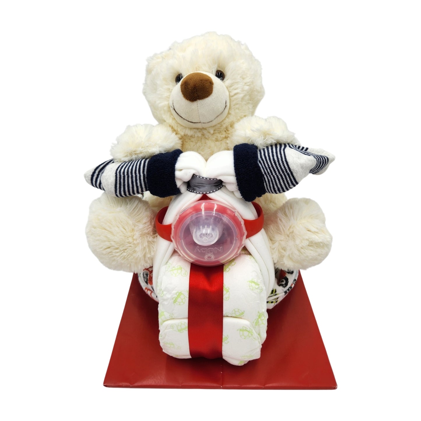 Creme Bear Nappy Bike