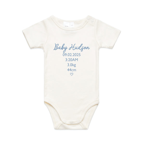 Onesie | Birth Details