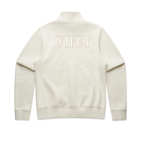 Wifey Half Zip Jumper | Left Chest and Back