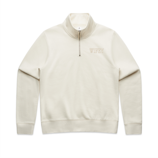 Wifey Half Zip Jumper | Left Chest and Back