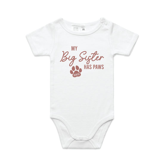 Pawfectly Personalised Baby Set – Onesie & Blanket  | Big Bro/Sis Has Paws