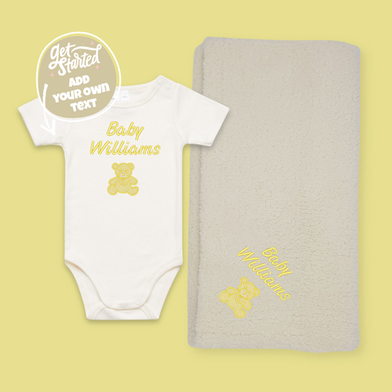 yellow colour name onesie & blanket