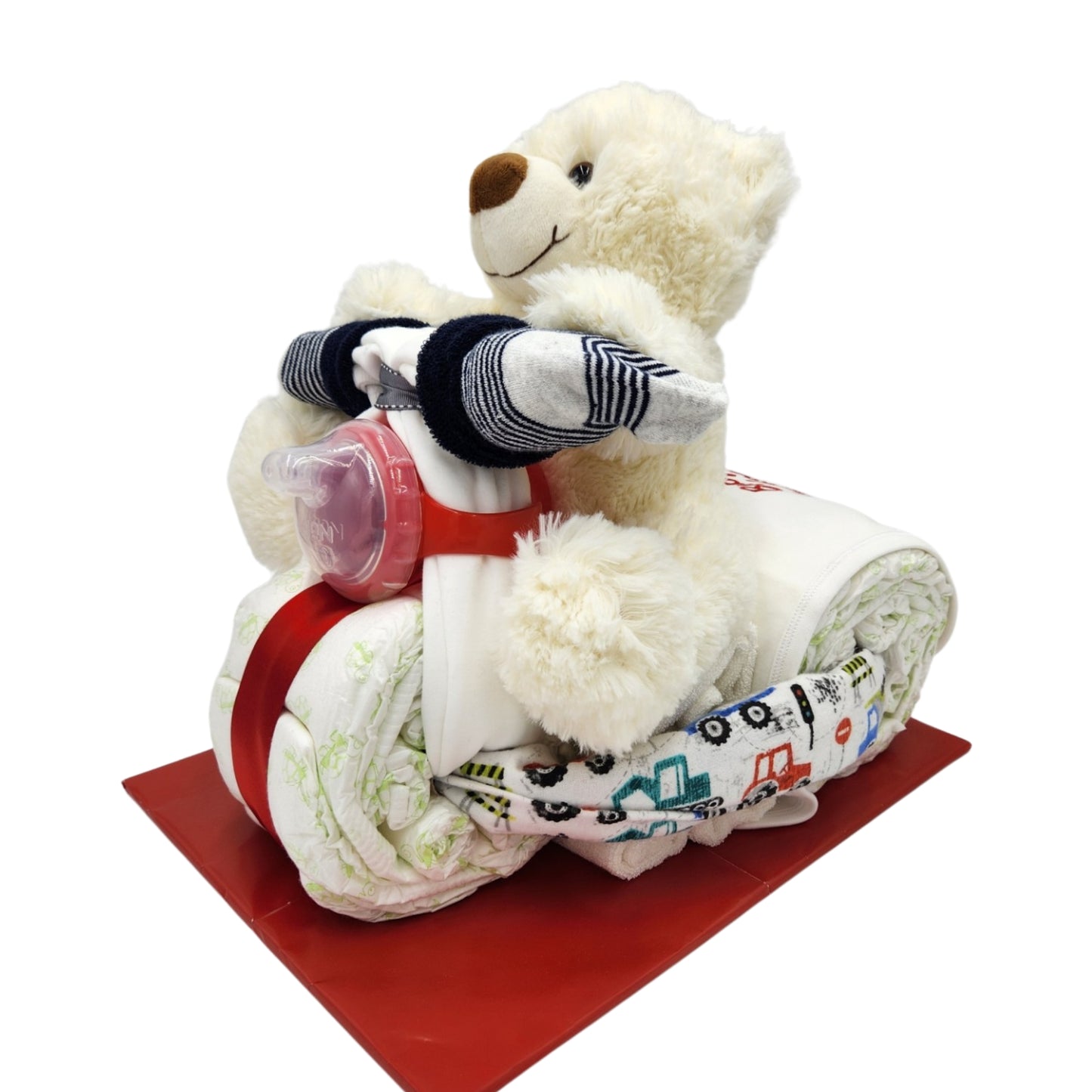 Nappy Bike With Creme Bear