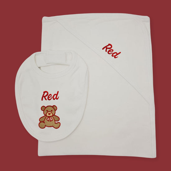 Gift Set | Blanket and Bib Set | Bear