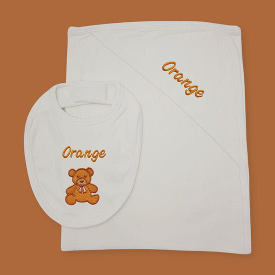 Gift Set | Blanket and Bib Set | Bear